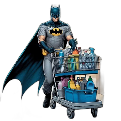 comic book art, concept art, batman, seen transparent PNG cut-out