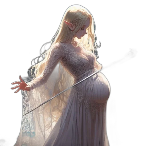 dress, sword, crown, staff transparent PNG cut-out
