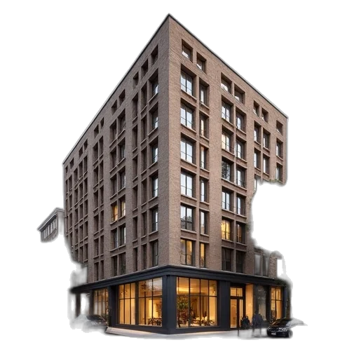 building, 3d render, concept art, apartment transparent PNG cut-out