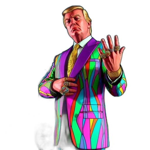 jacket, staff, animal, vaporwave transparent PNG cut-out