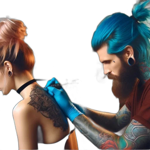 hair, concept art, photorealistic, cyberpunk transparent PNG cut-out