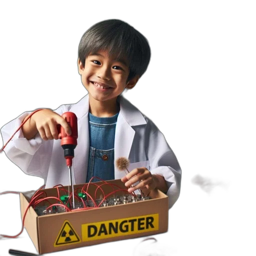 weapon, boy, lab, coat transparent PNG cut-out