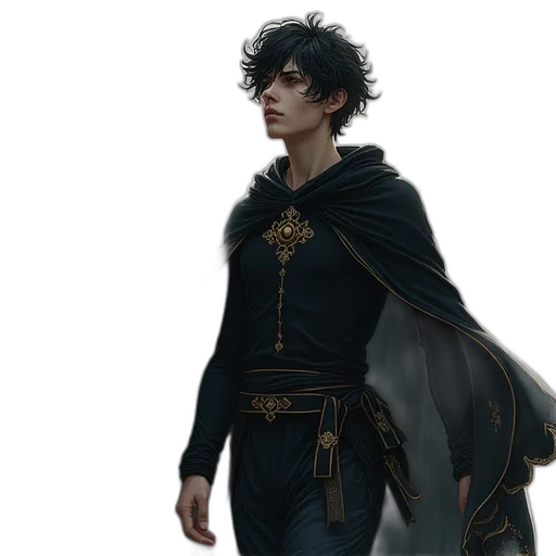 dragon, jacket, staff, sword transparent PNG cut-out