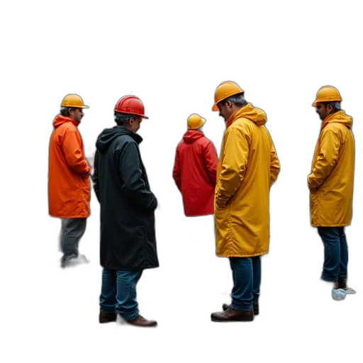 jacket, staff, umbrella, hat transparent PNG cut-out