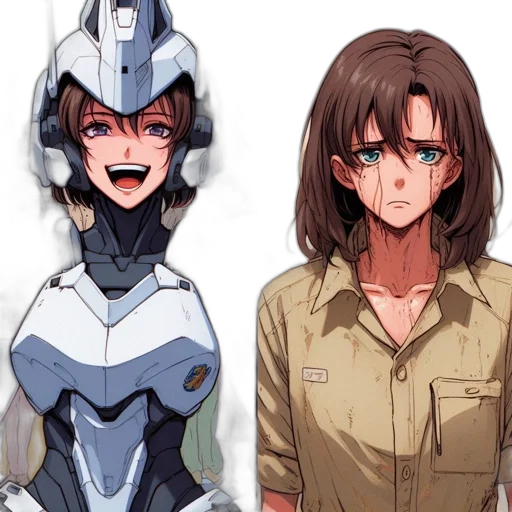 robot, anime, concept art, pixel art transparent PNG cut-out