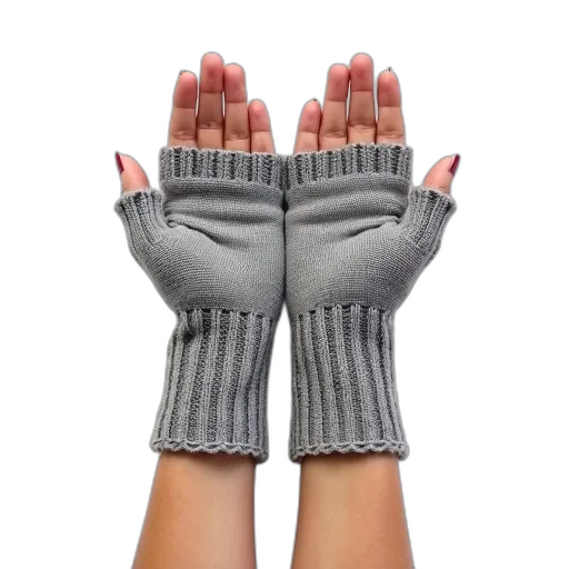 pair, knitted, gloves, textured transparent PNG cut-out