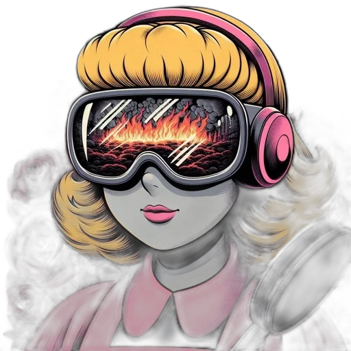 mask, vaporwave, cyberpunk, cartoon transparent PNG cut-out