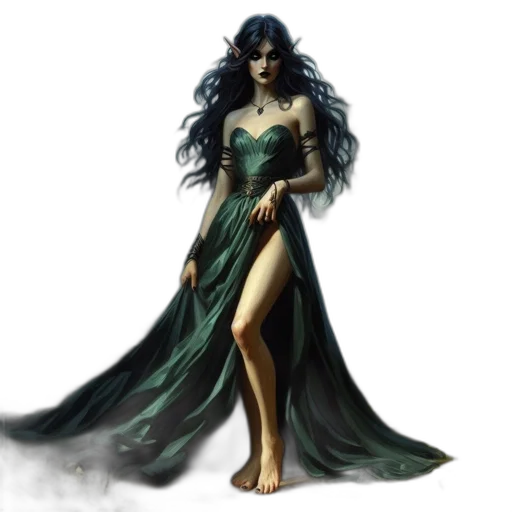 dress, fantasy art, concept art, comic book art transparent PNG cut-out