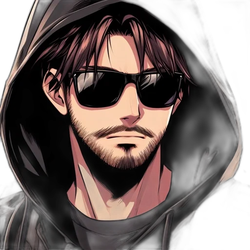 jacket, face, anime, comic book art transparent PNG cut-out