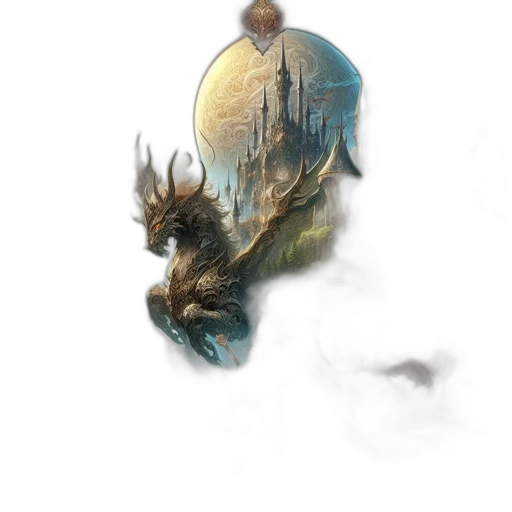 dragon, creature, mask, crown transparent PNG cut-out
