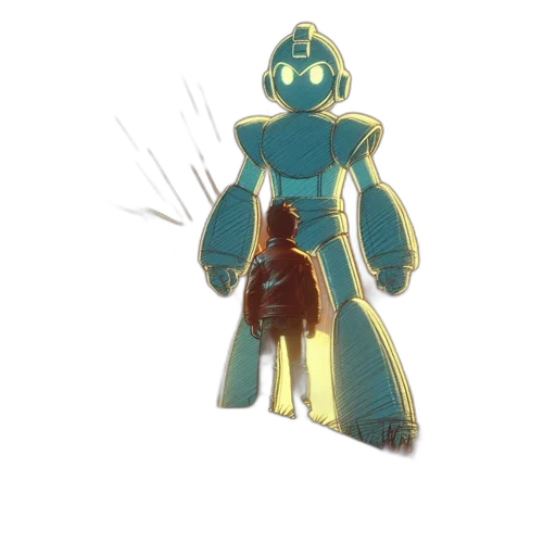 robot, staff, crown, weapon transparent PNG cut-out