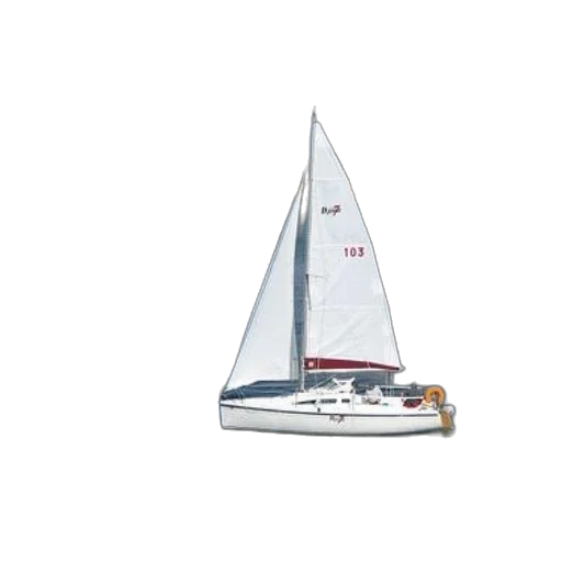3d render, photorealistic, sailboat, number transparent PNG cut-out