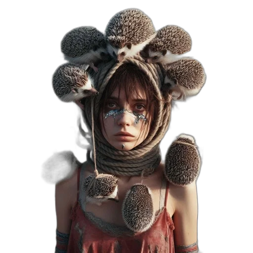 hat, mask, hair, face transparent PNG cut-out