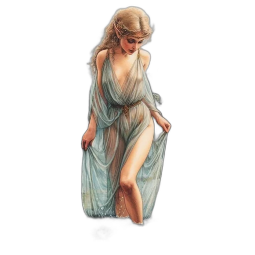 dress, jewelry, fantasy art, concept art transparent PNG cut-out