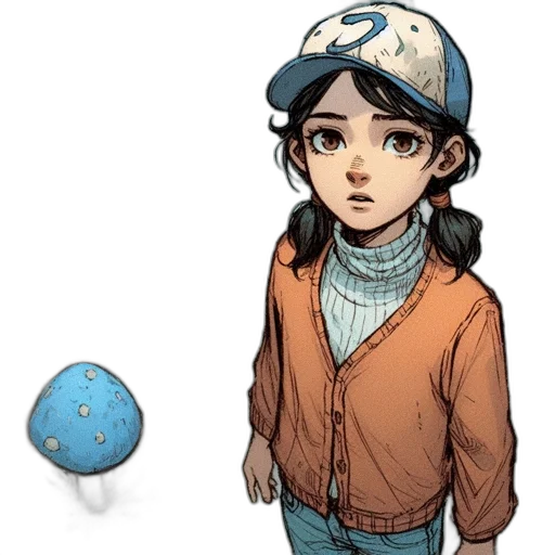 hat, jacket, comic book art, concept art transparent PNG cut-out