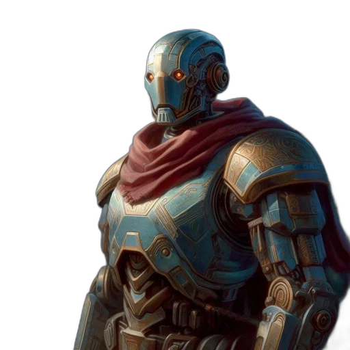 robot, concept art, fantasy art, 3d render transparent PNG cut-out