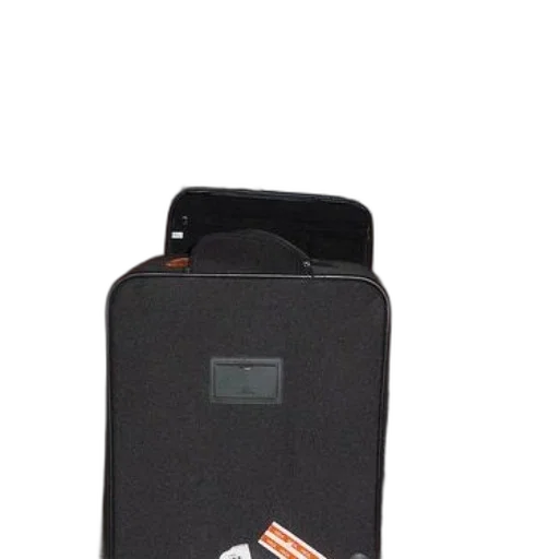 weapon, suitcase, stickers, sits transparent PNG cut-out