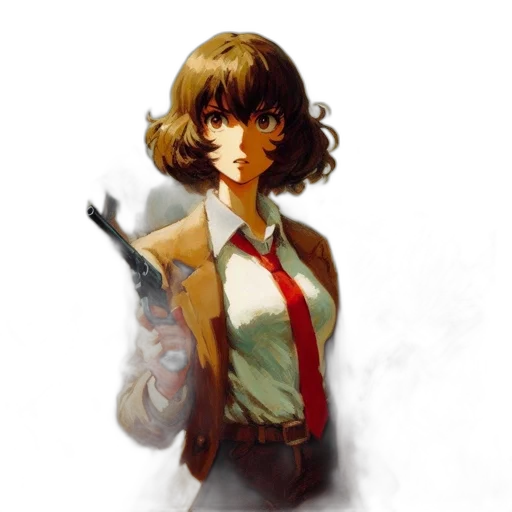 staff, jacket, face, weapon transparent PNG cut-out