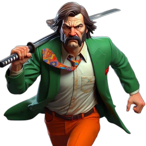 jacket, staff, sword, weapon transparent PNG cut-out