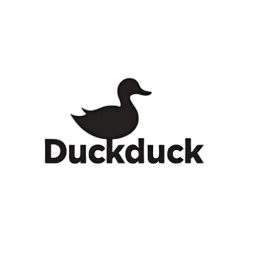 duck, logo, words, white transparent PNG cut-out