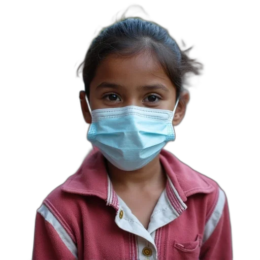 mask, school, children, wearing transparent PNG cut-out