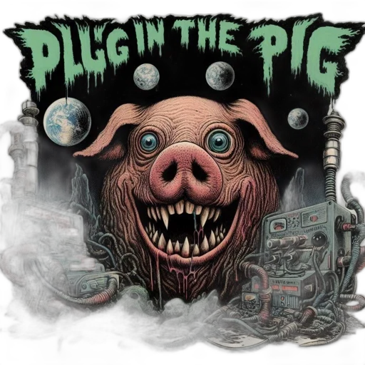 concept art, anthropomorphic, pig, wide transparent PNG cut-out