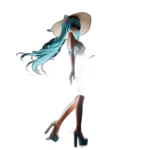 dress, hat, hair, creature transparent PNG cut-out