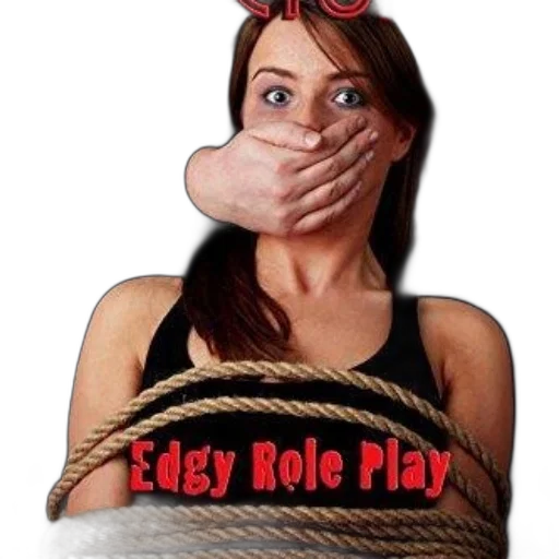 face, woman, bound, rope transparent PNG cut-out