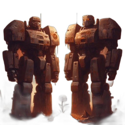 robot, weapon, concept art, 3d render transparent PNG cut-out