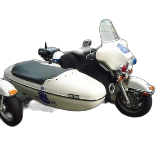 3d render, white, police, motorcycle transparent PNG cut-out