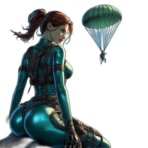 comic book art, concept art, fantasy art, cyberpunk transparent PNG cut-out