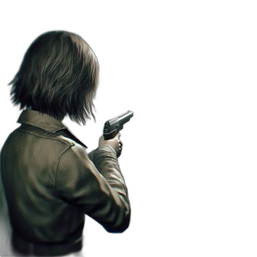 jacket, weapon, staff, mask transparent PNG cut-out