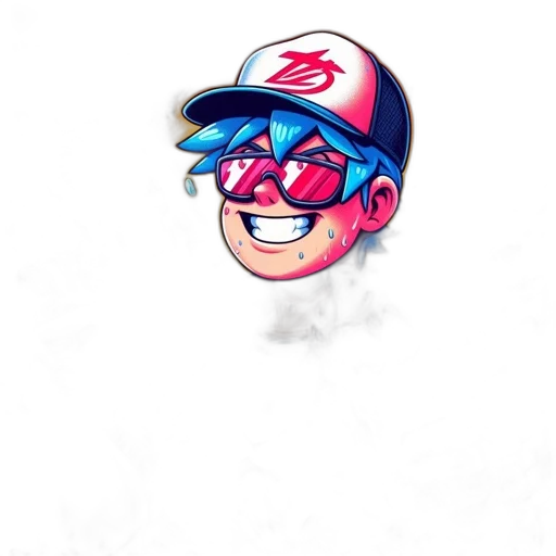 hat, cartoon, vaporwave, concept art transparent PNG cut-out