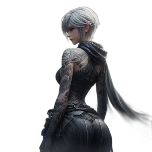 dress, weapon, staff, concept art transparent PNG cut-out