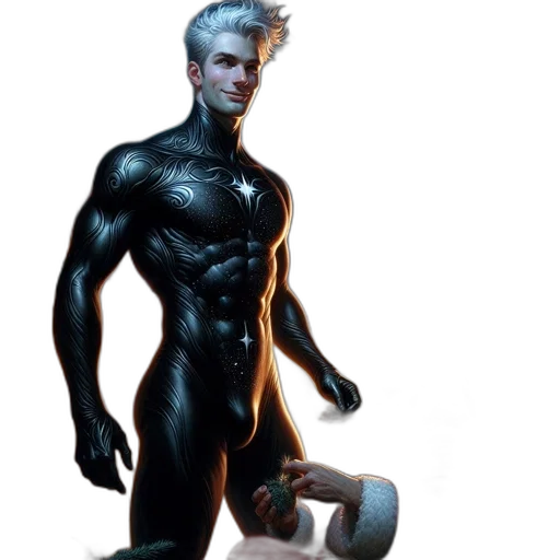 robot, creature, hair, staff transparent PNG cut-out