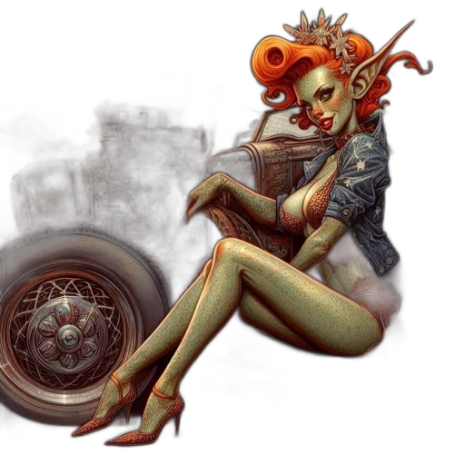 car, concept art, fantasy art, comic book art transparent PNG cut-out