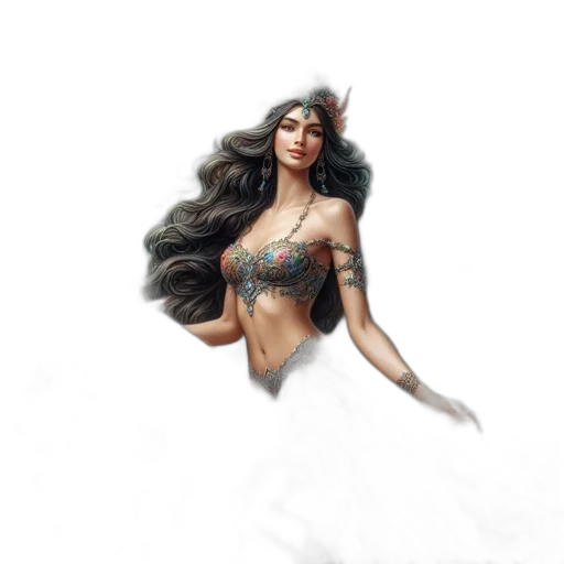dress, fantasy art, concept art, comic book art transparent PNG cut-out