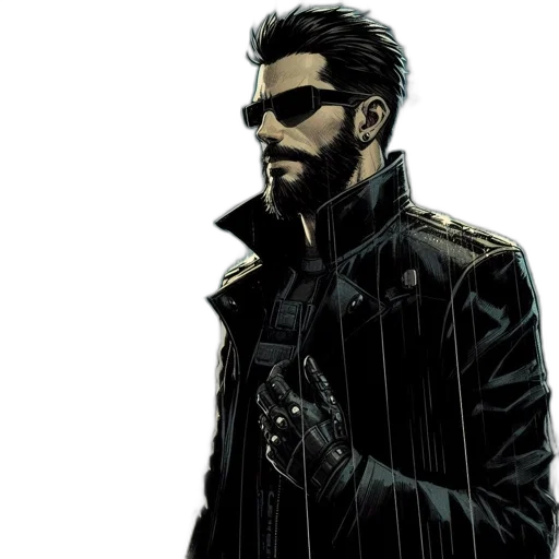 jacket, comic book art, concept art, cyberpunk transparent PNG cut-out
