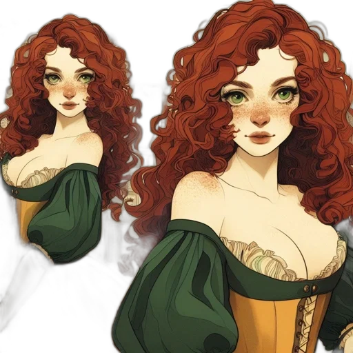 dress, fantasy art, concept art, comic book art transparent PNG cut-out