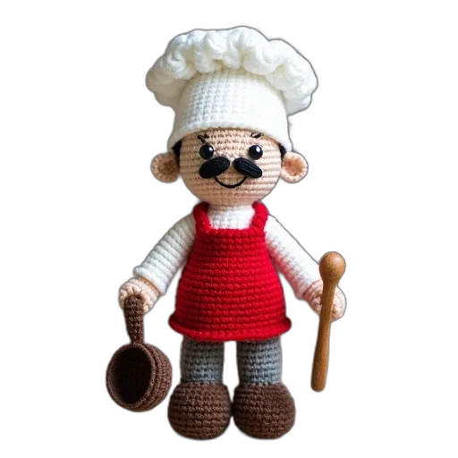 staff, food, crocheted, chef transparent PNG cut-out