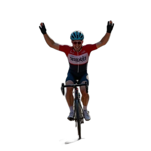 cyclist, celebrates, crosses, finish transparent PNG cut-out