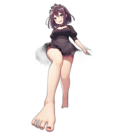 dress, creature, shoes, staff transparent PNG cut-out