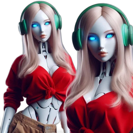 robot, concept art, 3d render, cyberpunk transparent PNG cut-out
