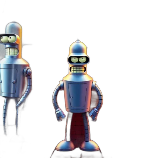 robot, concept art, 3d render, pixel art transparent PNG cut-out