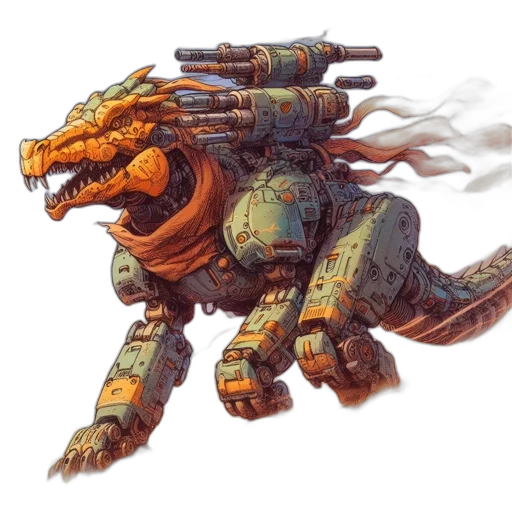 dragon, creature, robot, weapon transparent PNG cut-out