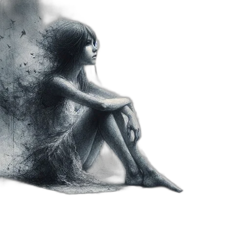 dress, hair, creature, face transparent PNG cut-out
