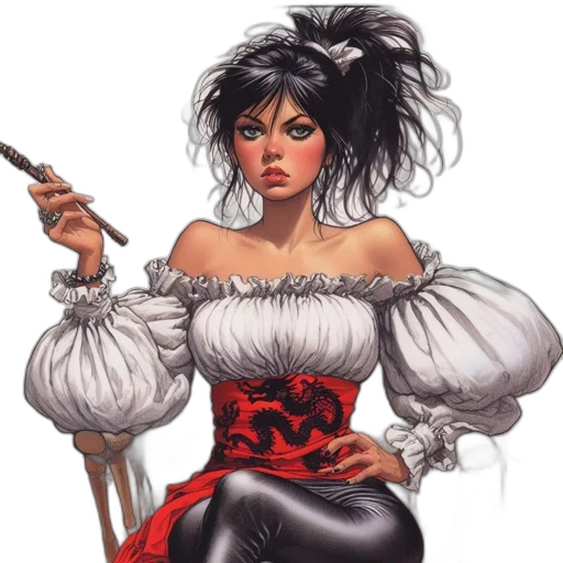 staff, dress, comic book art, fantasy art transparent PNG cut-out