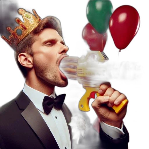 crown, photorealistic, man, dressed transparent PNG cut-out
