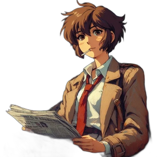 jacket, staff, face, weapon transparent PNG cut-out