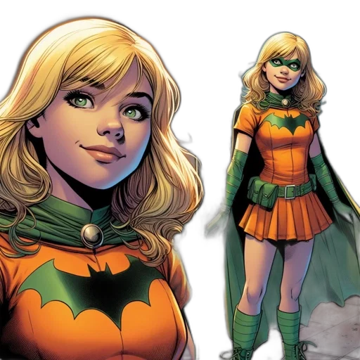comic book art, concept art, green, young transparent PNG cut-out